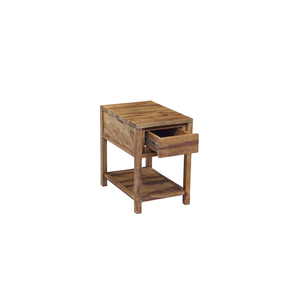 Porter Designs Urban Solid Sheesham Wood End Table, Natural. Picture 7