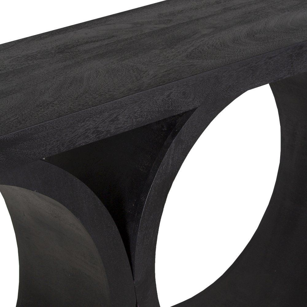 Brockton Solid Mango Wood Console Table, Black. Picture 10