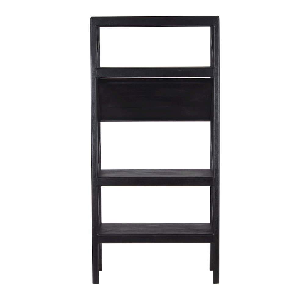 Canberra Solid Mango Wood Bookcase, Black. Picture 4