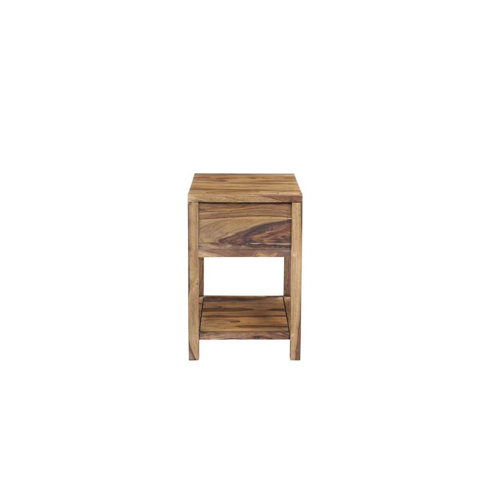 Porter Designs Urban Solid Sheesham Wood End Table, Natural. Picture 4