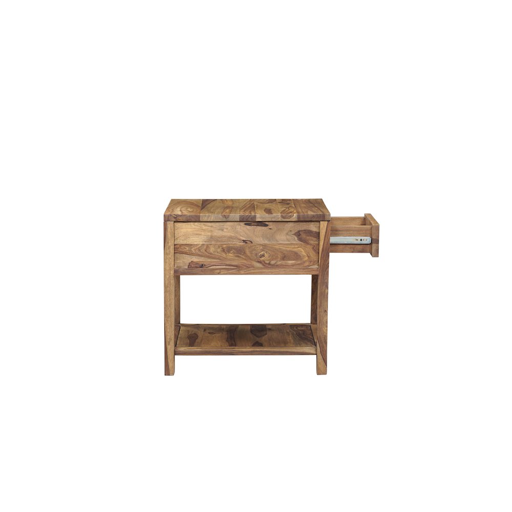Porter Designs Urban Solid Sheesham Wood End Table, Natural. Picture 6