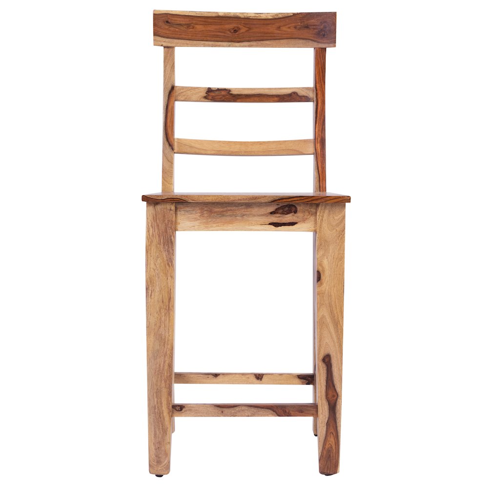 Porter Designs Taos Solid Sheesham Wood Counter Chair, Natural (Set of 2). Picture 4