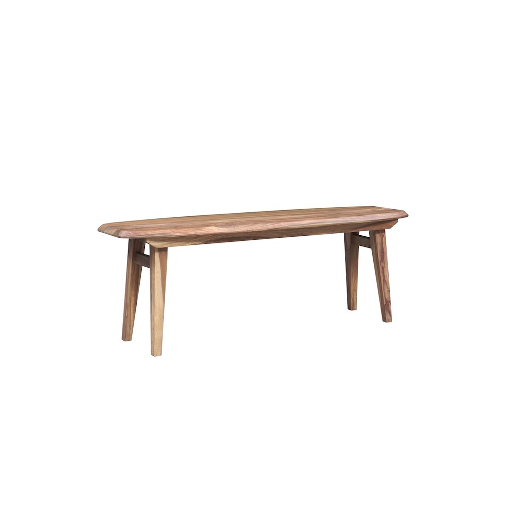Porter Designs Fusion Solid Sheesham Wood Dining Bench, Light Brown. Picture 1