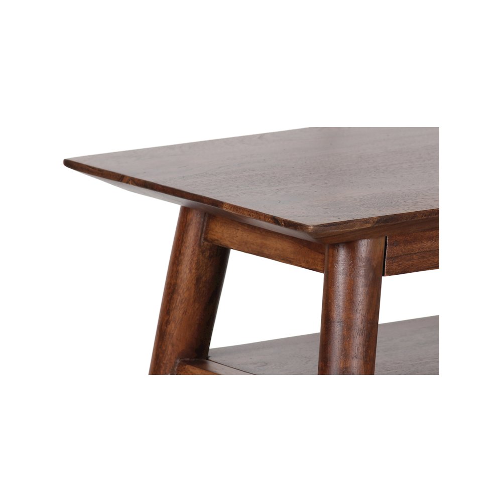 Porter Designs Portola Solid Acacia Wood End Table, Brown. Picture 6