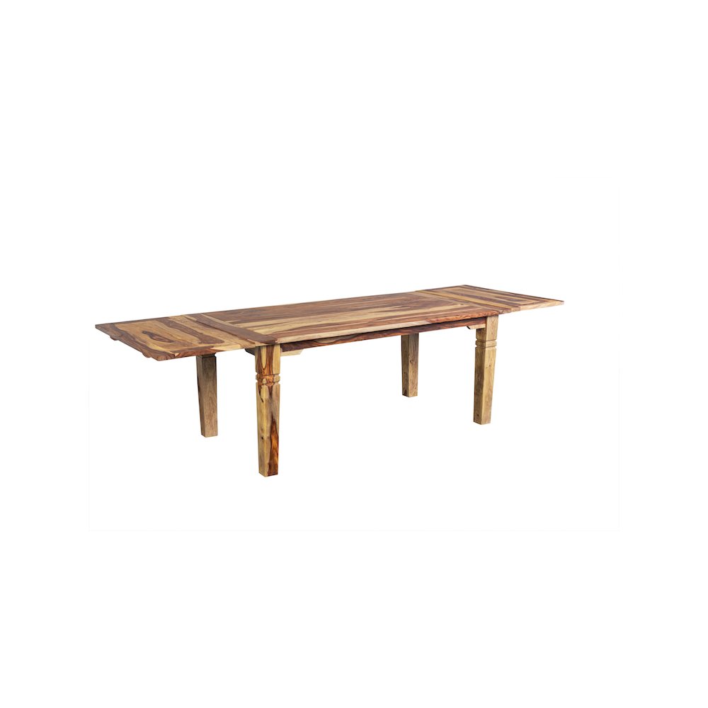 Taos Solid Sheesham Wood 72" - 112" Extension Dining Table, Natural. Picture 6