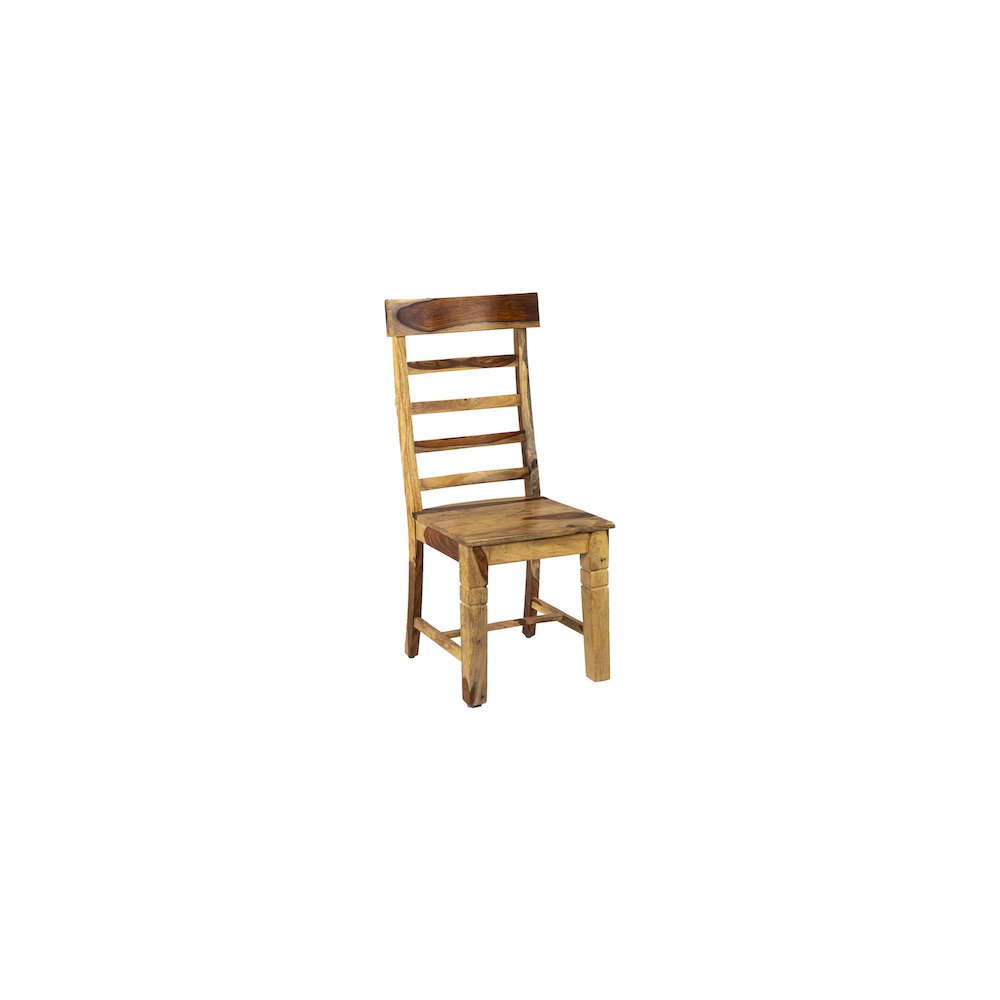 Taos Solid Sheesham Wood Ladderback Dining Chair, Natural (Set of 2). Picture 1