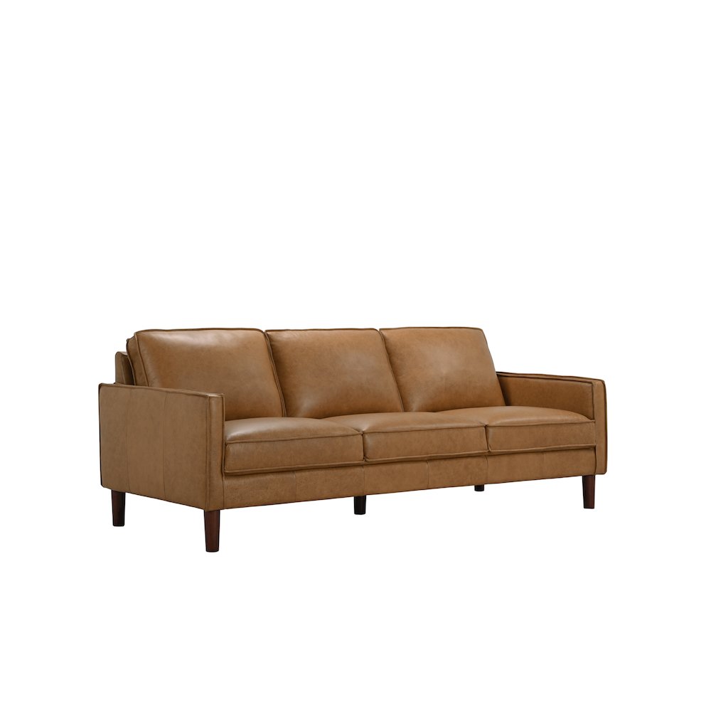 Soria Top-Grain Leather Sofa, Brown. Picture 1
