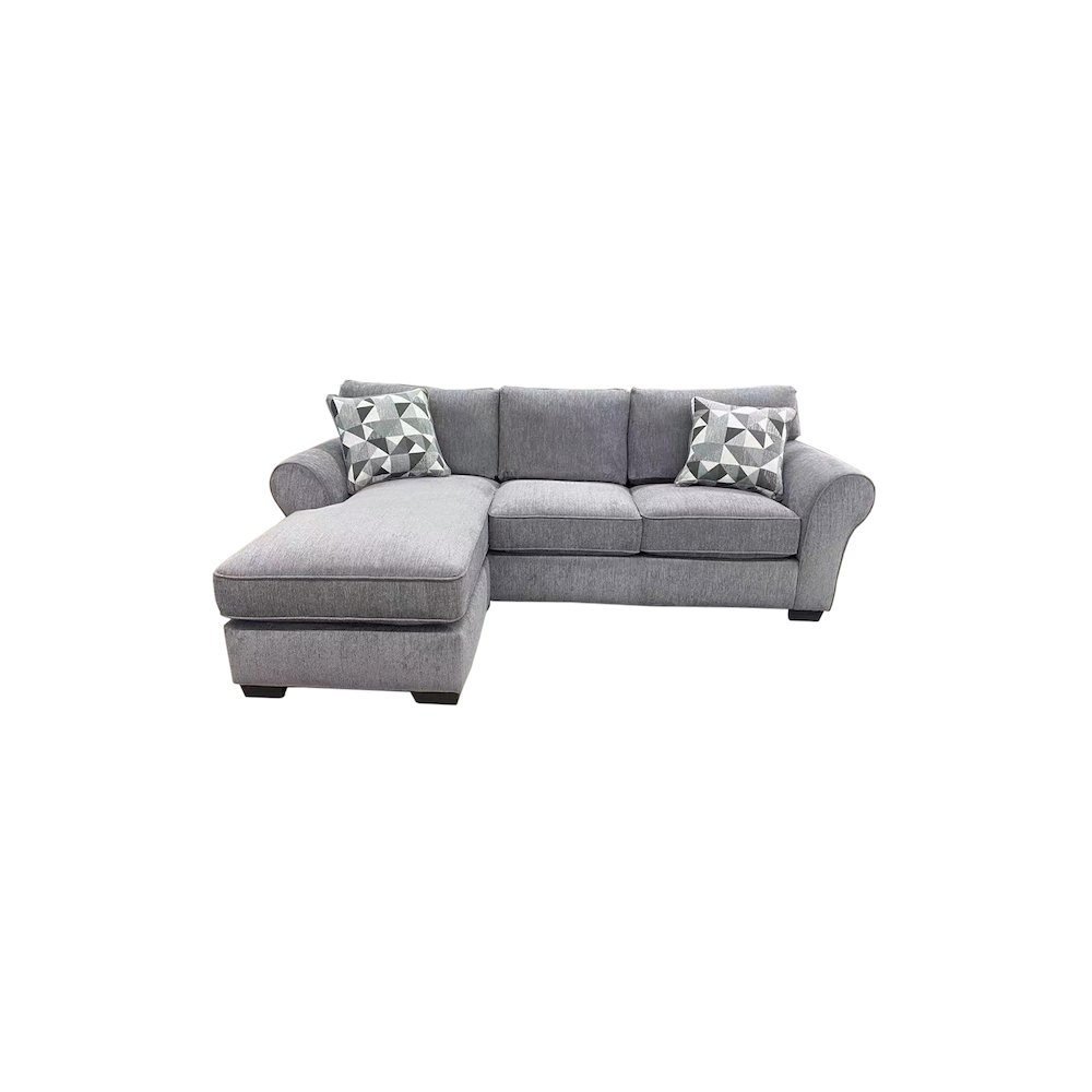 Porter Designs Savannah Soft Chenille Reversible Fabric Sectional, Gray. Picture 2