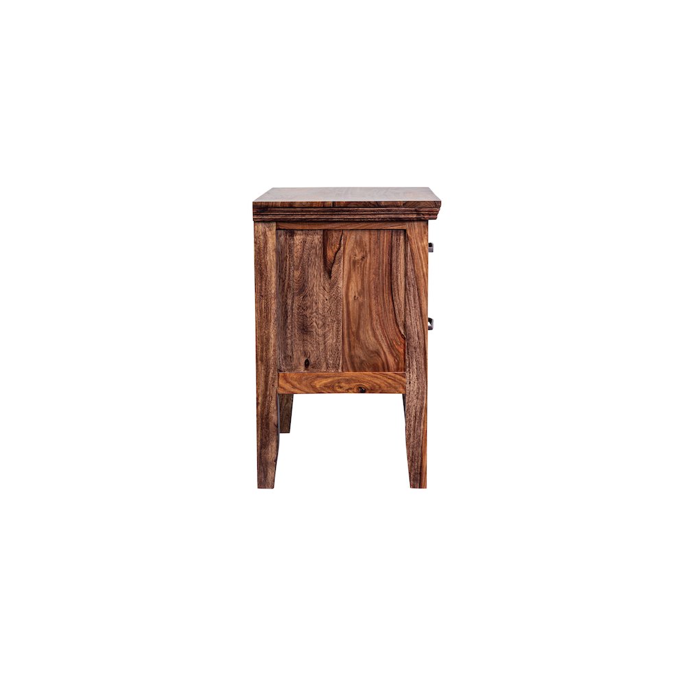 Porter Designs Sonora Solid Sheesham Wood Nightstand, Brown. Picture 4