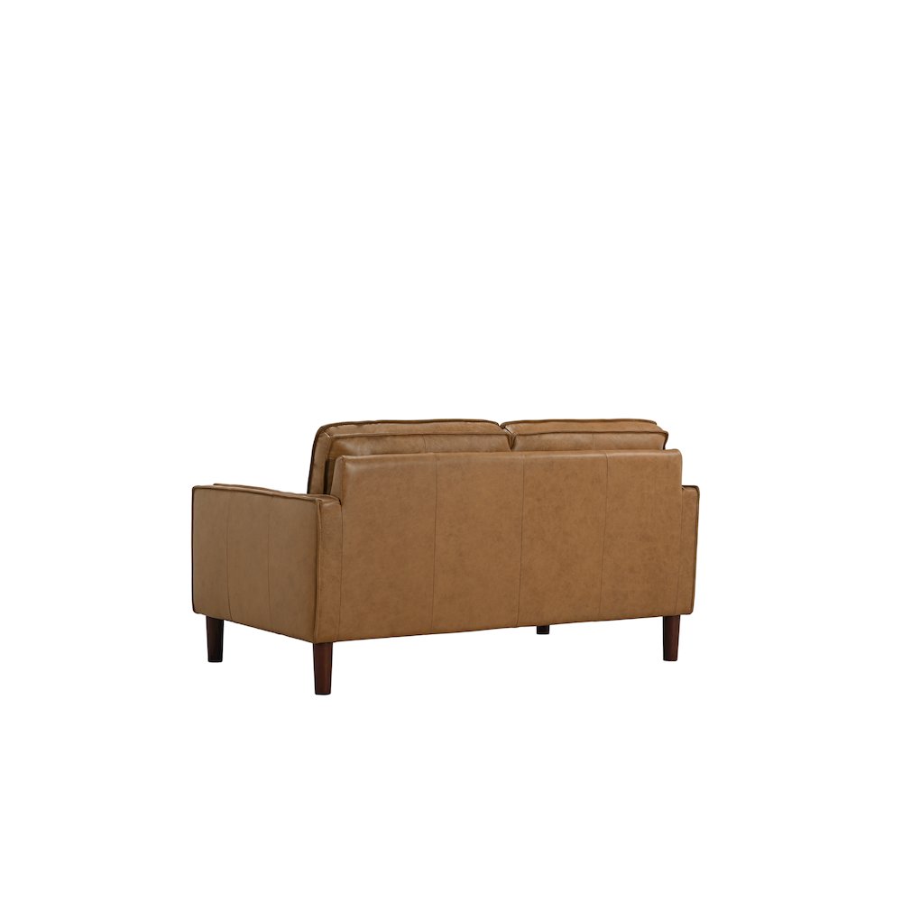 Soria Top-Grain Leather Loveseat, Brown. Picture 4