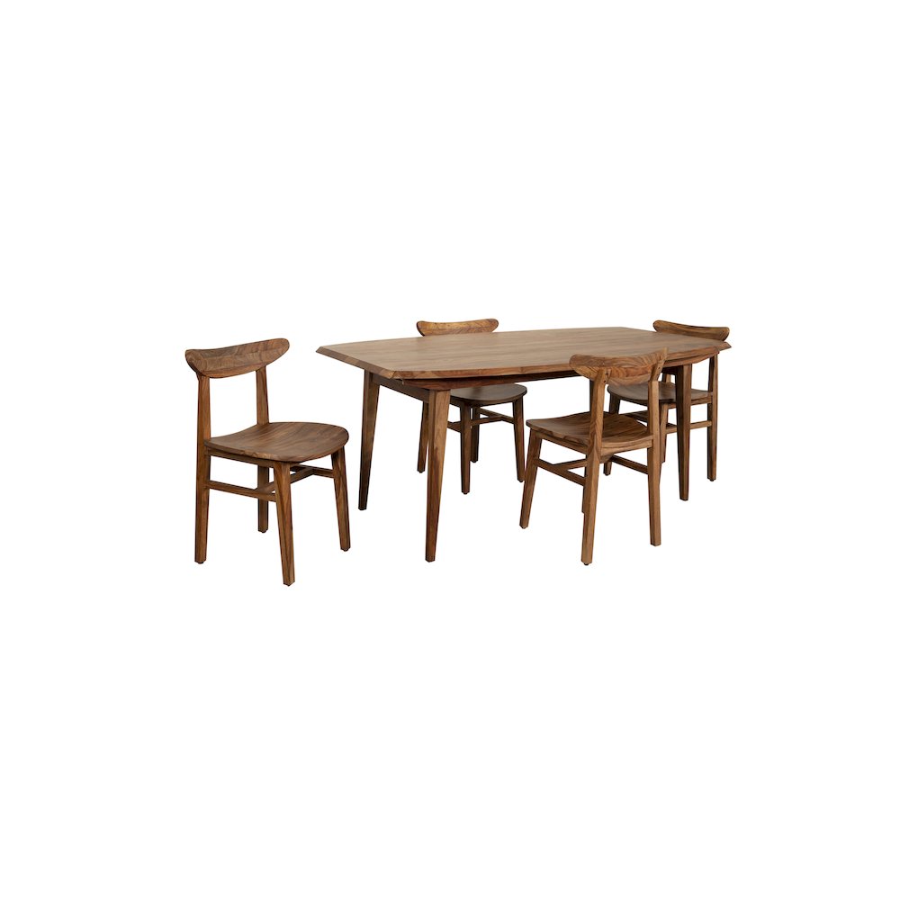 Porter Designs Fusion Solid Sheesham Wood Dining Table, Natural. Picture 7