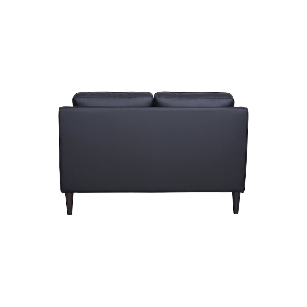 Porter Designs Lazio High Quality Leather Loveseat, Black. Picture 5
