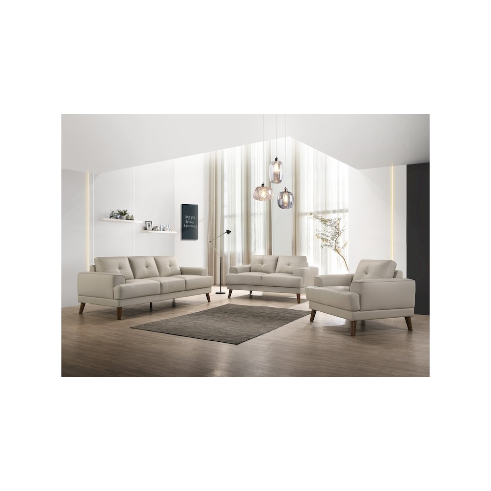 Porter Designs Anzio Top Quality Leather Chair, Cream. Picture 2