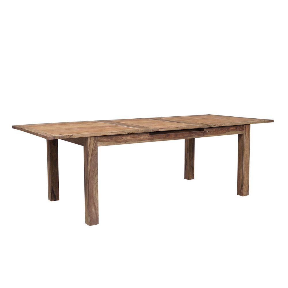 Urban Solid Sheesham Wood Pop-Up Leaf Dining Table, Natural. Picture 3