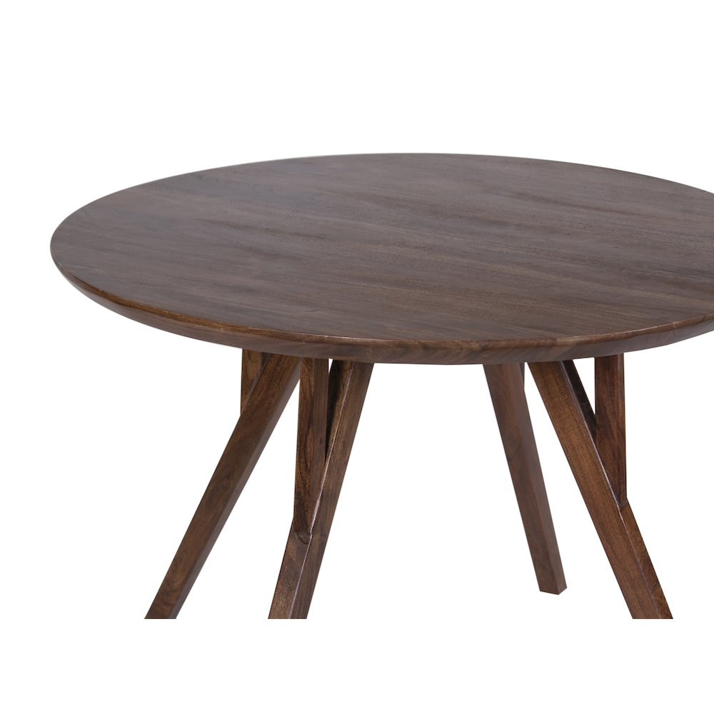 Portola Solid Acacia Wood Dining Table, Brown. Picture 6