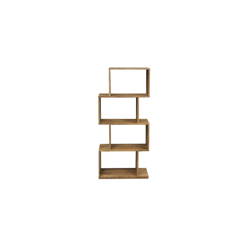 Porter Designs Urban Solid Sheesham Wood 4 Shelf Bookcase, Natural. Picture 2