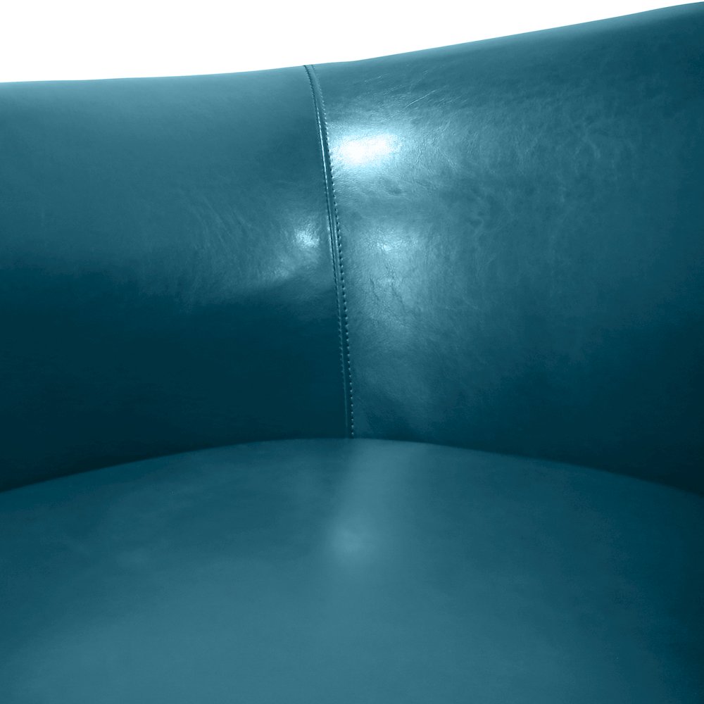 Porter Designs Marvel Contemporary Leather-Look Swivel Accent Chair, Blue. Picture 7