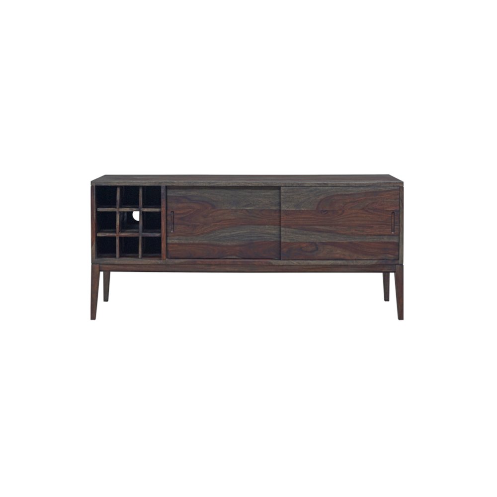 Porter Designs Fall River Solid Sheesham Wood Sideboard, Gray. Picture 2
