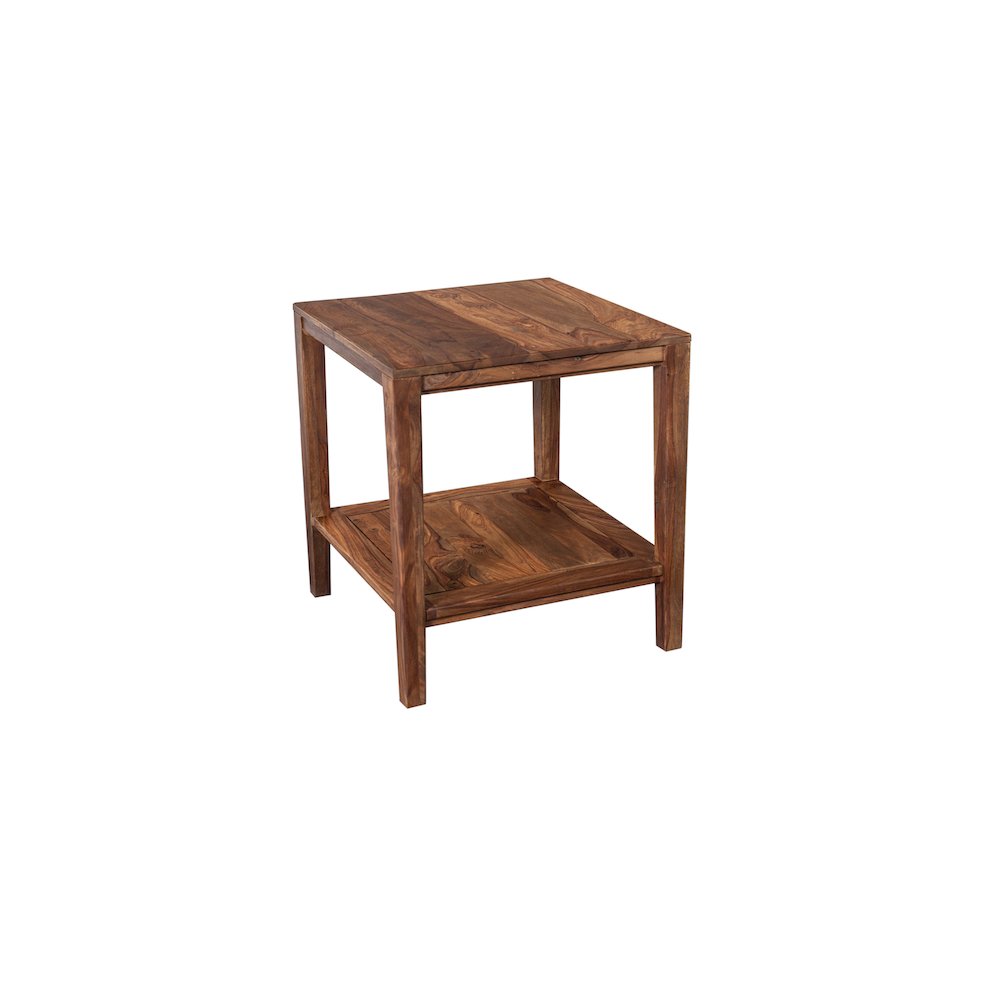 Porter Designs Fall River Solid Sheesham Wood End Table, Natural. Picture 6