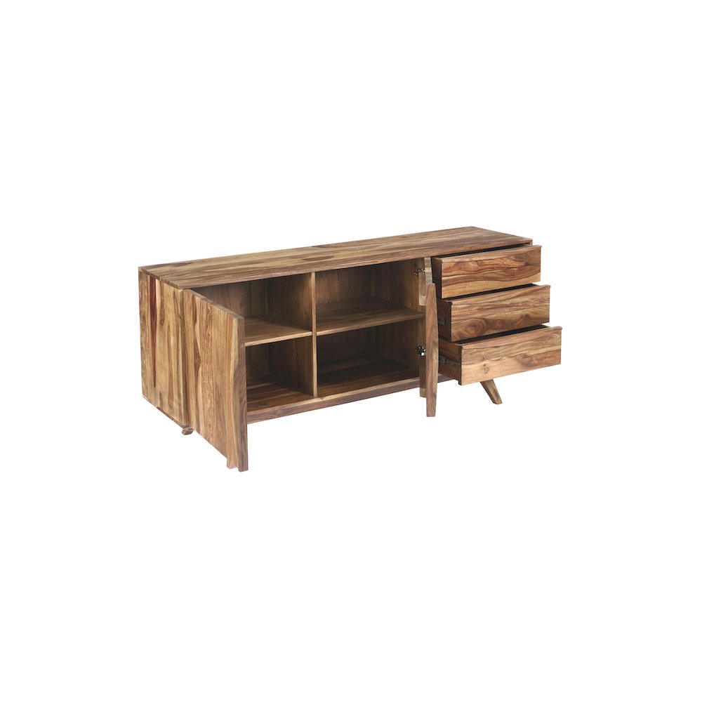 Porter Designs Fusion Solid Sheesham Wood Sideboard, Light Brown. Picture 8