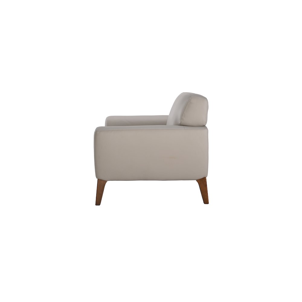 Modena Genuine Top Grain Leather Chair, Cream. Picture 2