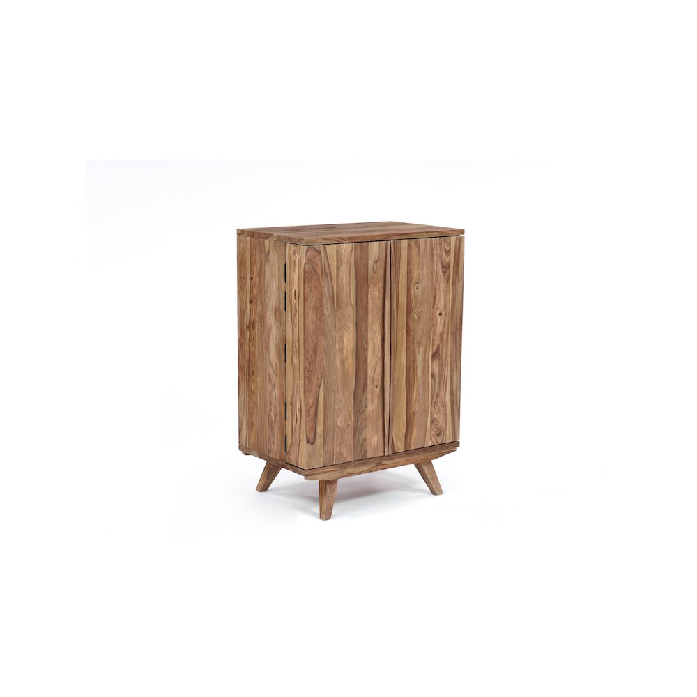 Porter Designs Fusion Solid Sheesham Wood Bar Cabinet, Natural. Picture 1