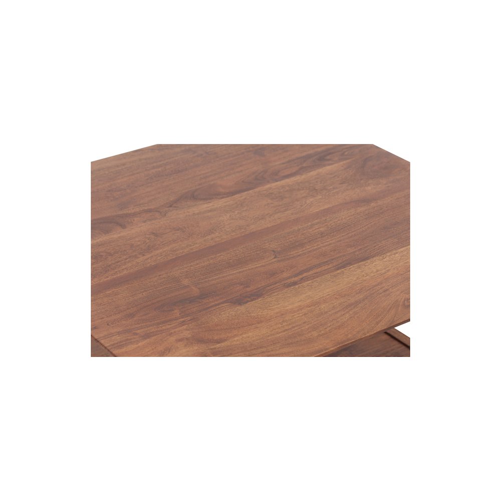 Porter Designs Portola Solid Acacia Wood Coffee Table, Brown. Picture 4