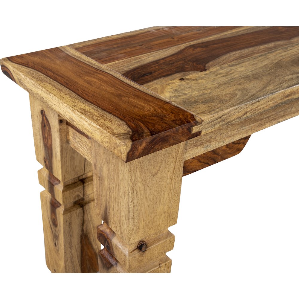 Porter Designs Taos Solid Sheesham Wood Dining Bench, Natural. Picture 8
