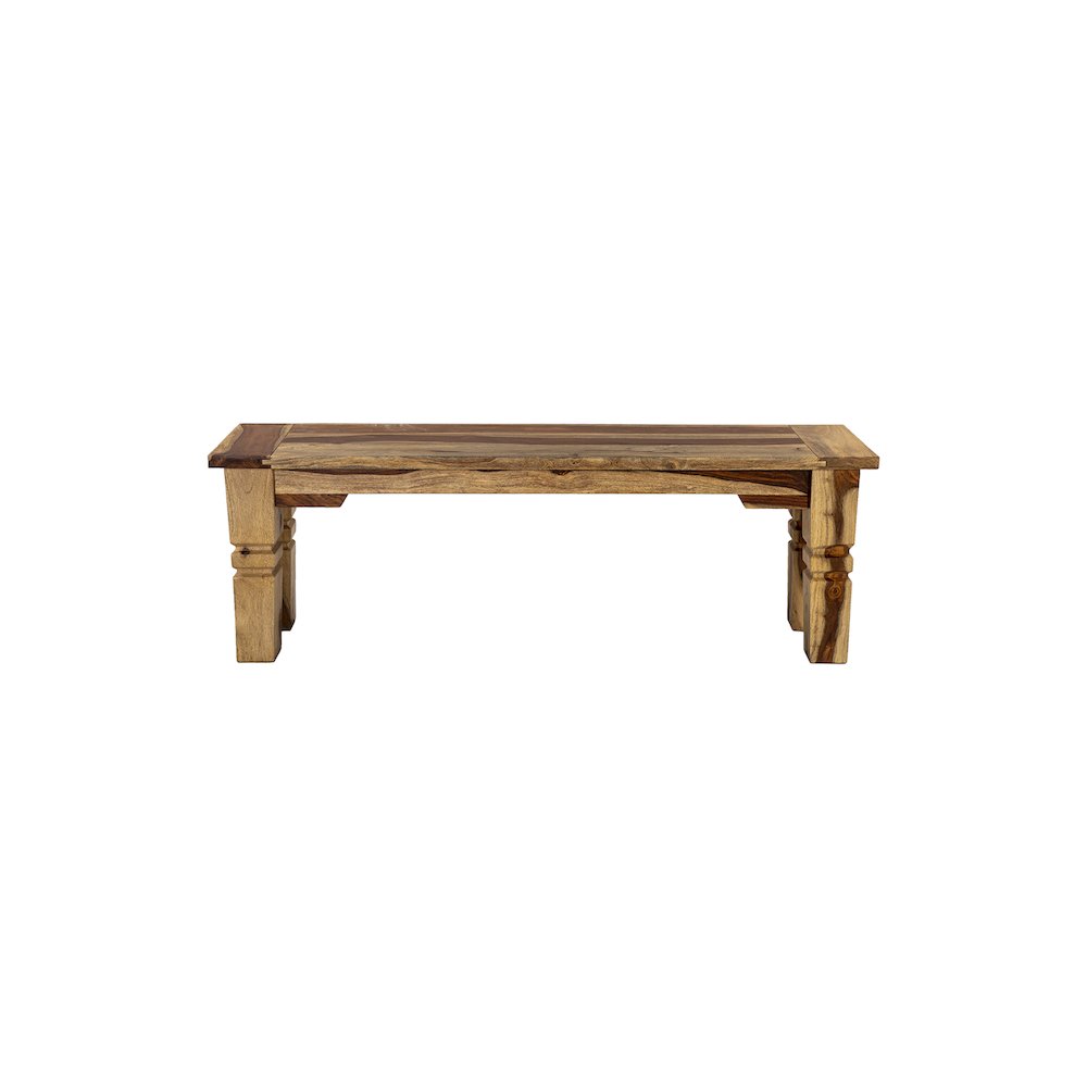 Porter Designs Taos Solid Sheesham Wood Dining Bench, Natural. Picture 2