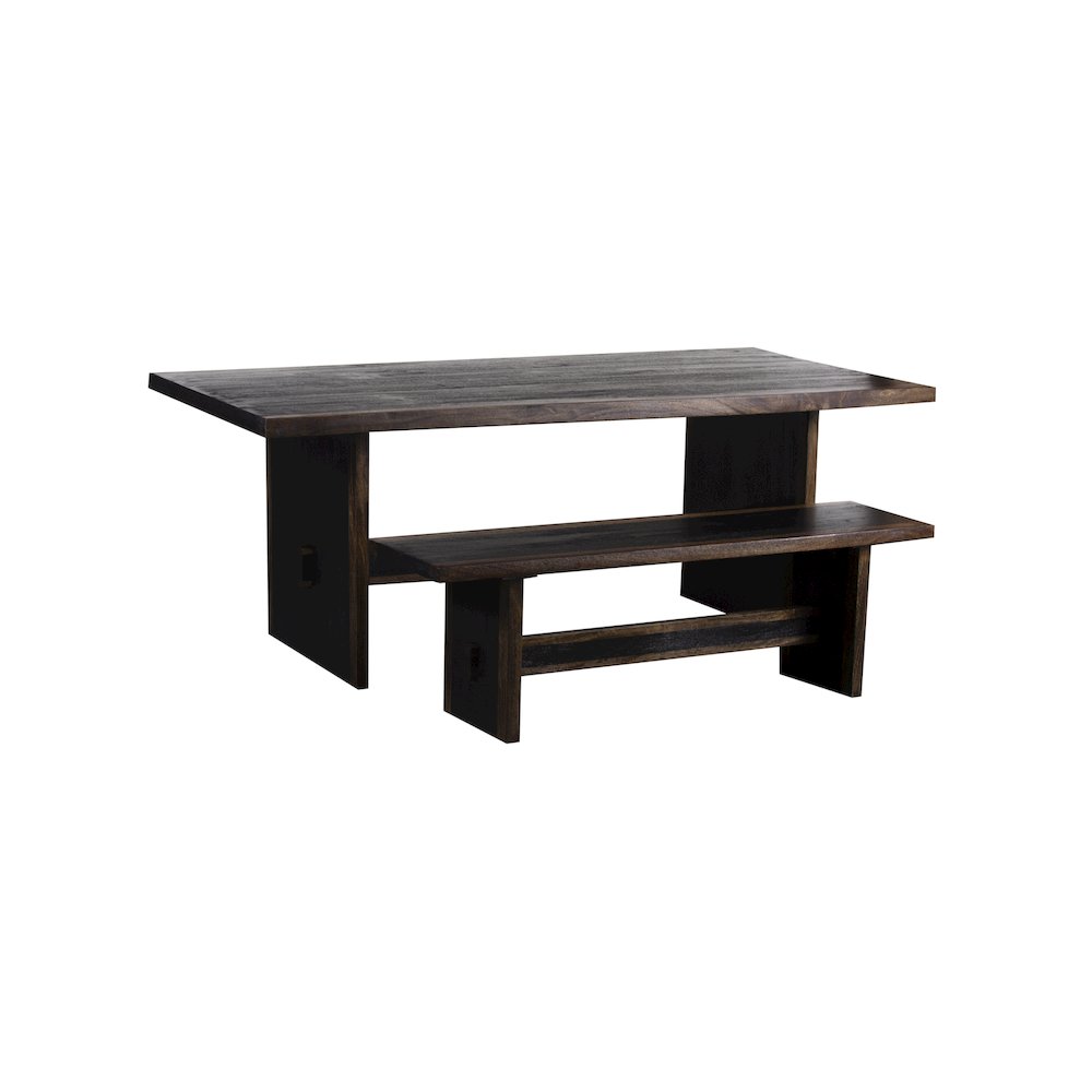 Porter Designs Udo Solid Wood Dining Table, Black. Picture 2