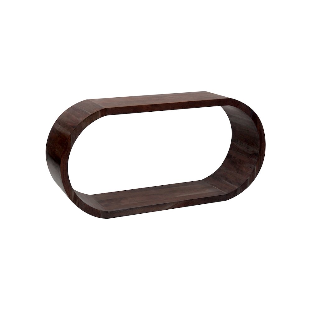 Porter Designs Ellipse Solid Acacia Wood Console Table, Brown. Picture 4