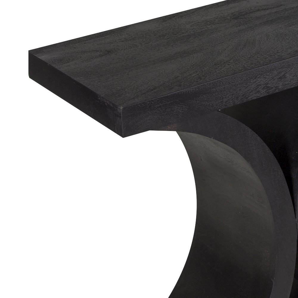 Brockton Solid Mango Wood Console Table, Black. Picture 9