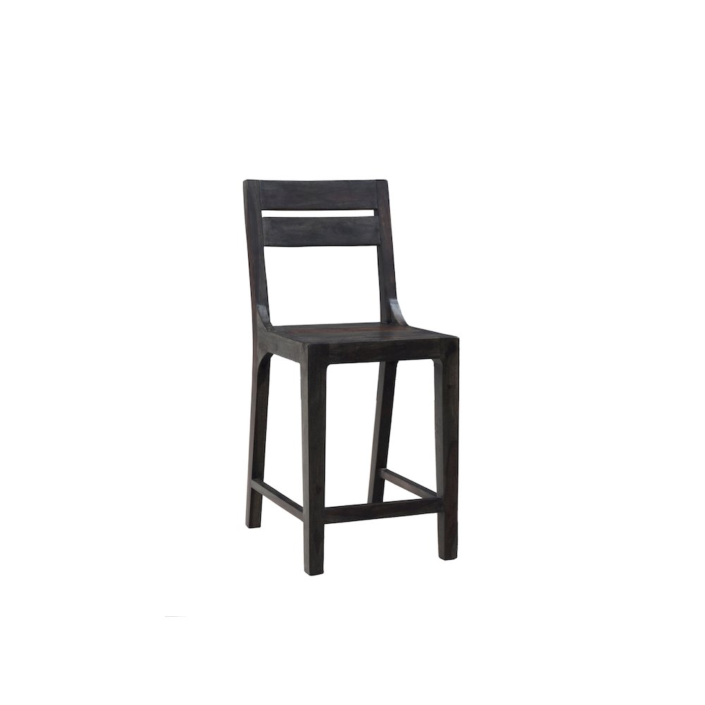 Fall River Solid Sheesham Wood 24" Counter Height Dining Chair, Gray (Set of 2). Picture 1