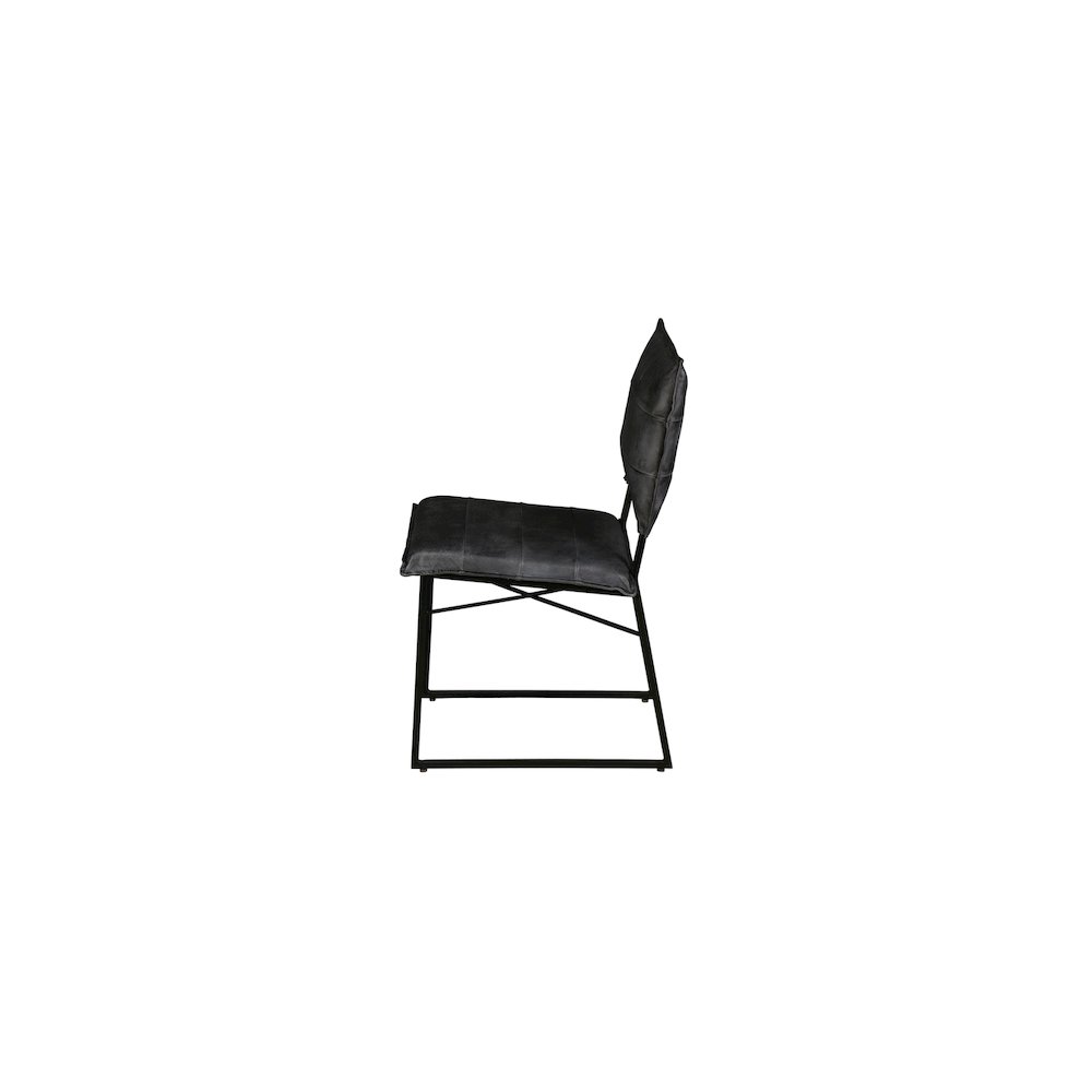 Porter Designs Malin Top Quality Leather Dining Chair, Gray (Set of 2). Picture 3