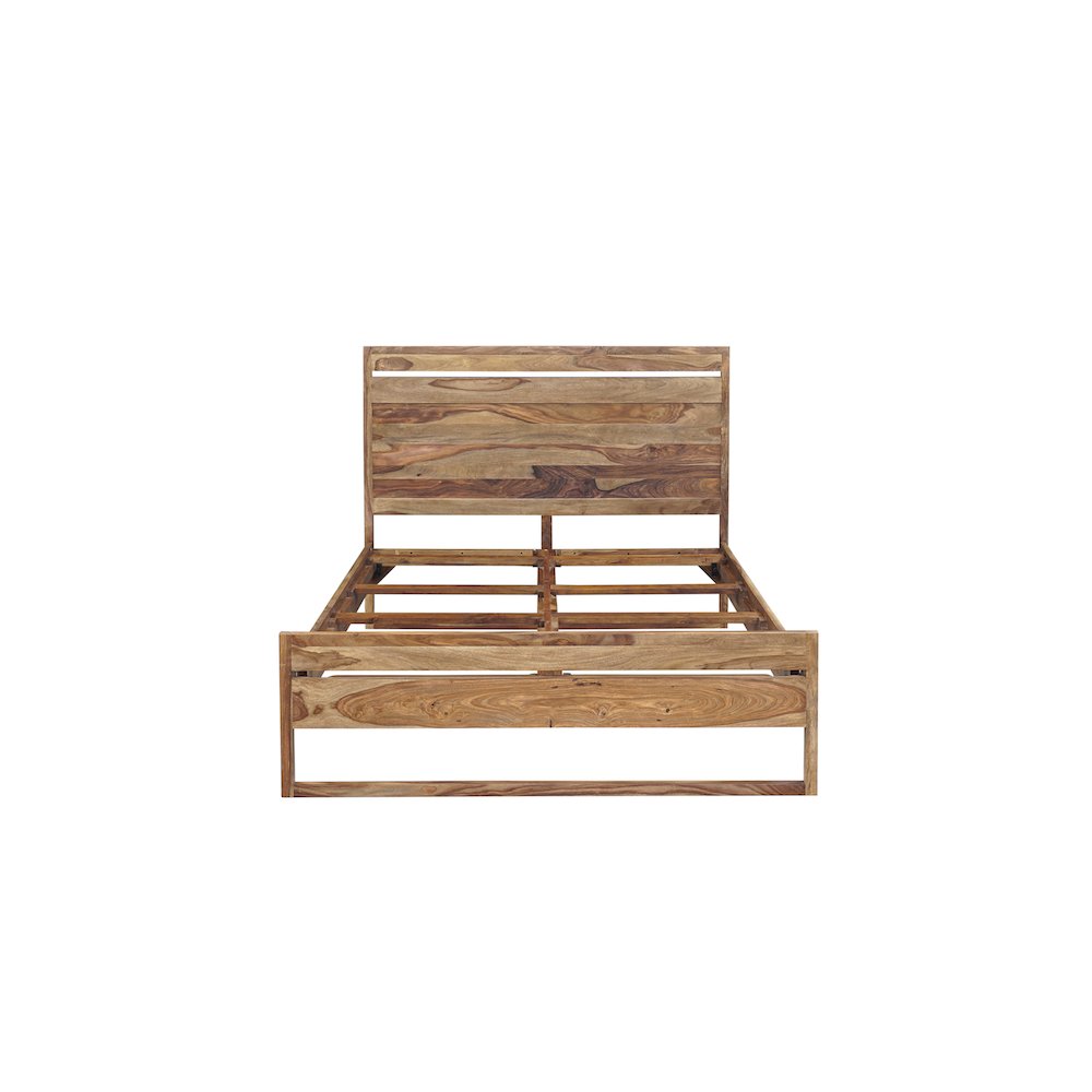 Porter Designs Urban Solid Sheesham Wood Queen Bed, Natural. Picture 3