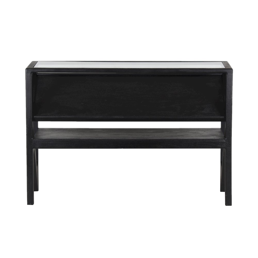 Canberra Solid Mango Wood Console Table, Black. Picture 2
