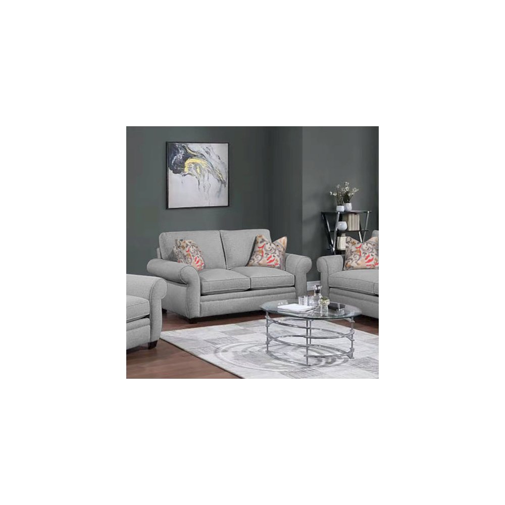 Oasis Transitional Loveseat, Gray. Picture 2