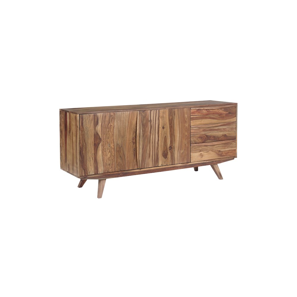 Porter Designs Fusion Solid Sheesham Wood Sideboard, Light Brown. Picture 1