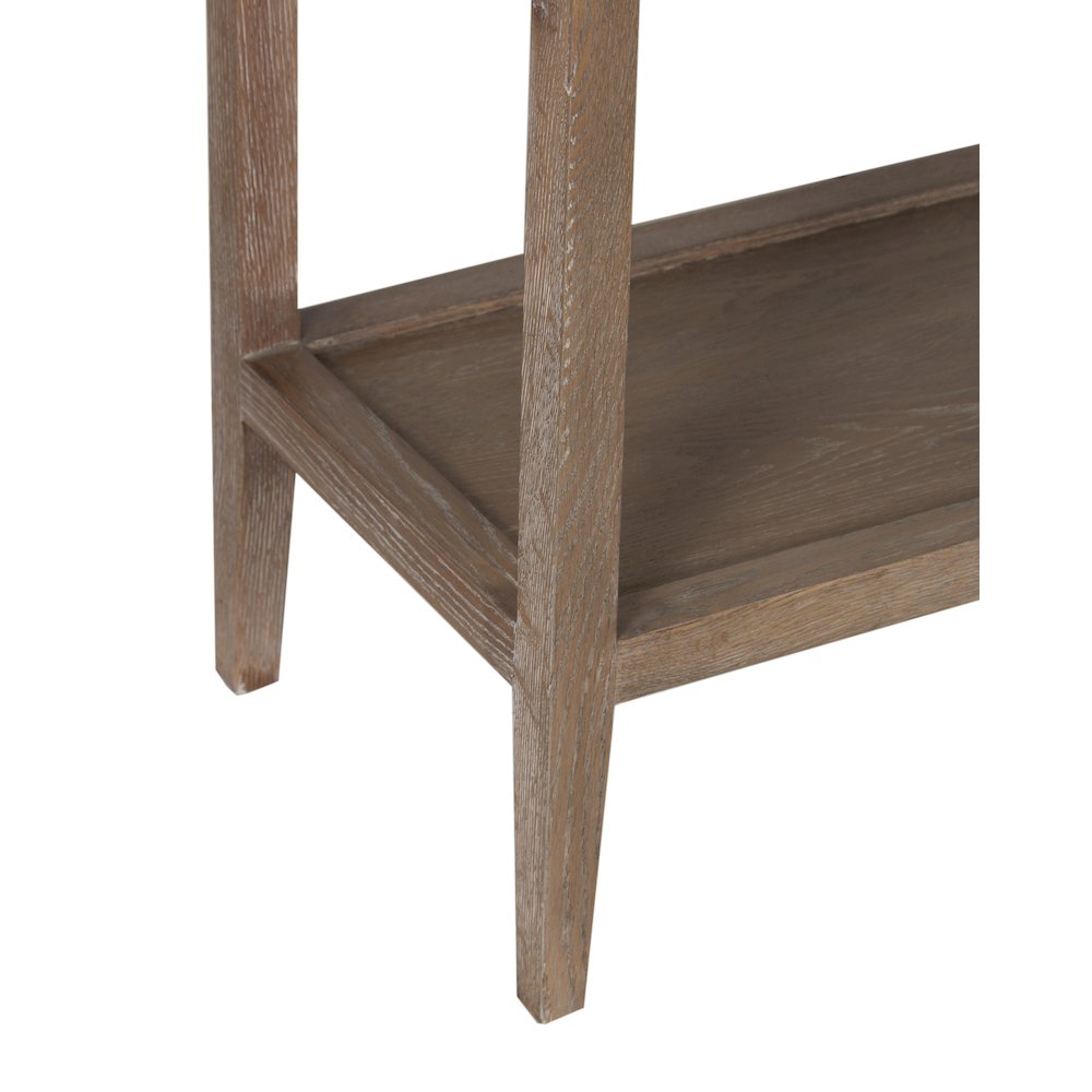 Lowell Solid White Oak Wood Console Table, Brown. Picture 6