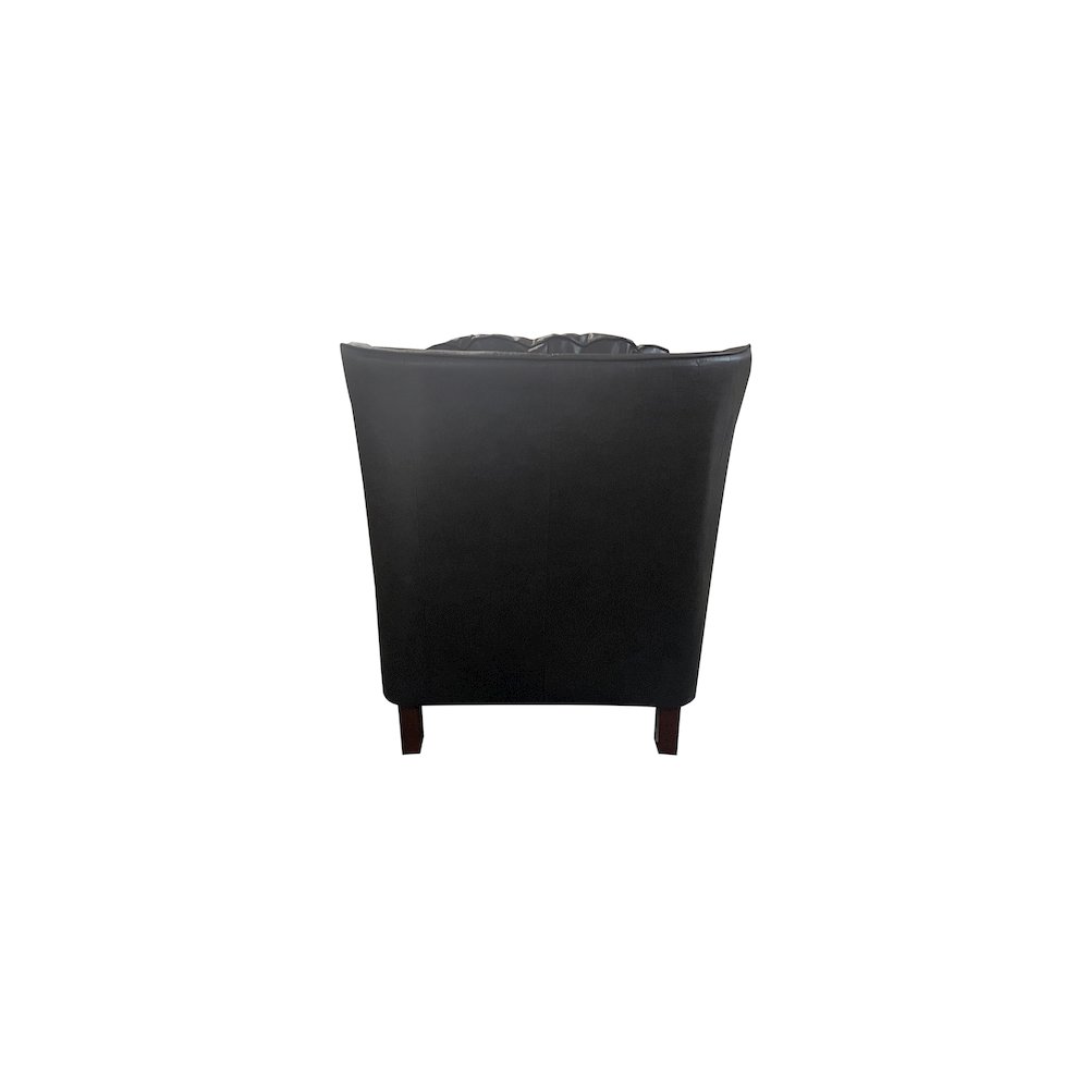 Porter Designs Garnett Crackle Leather Club Style Chair, Black. Picture 3