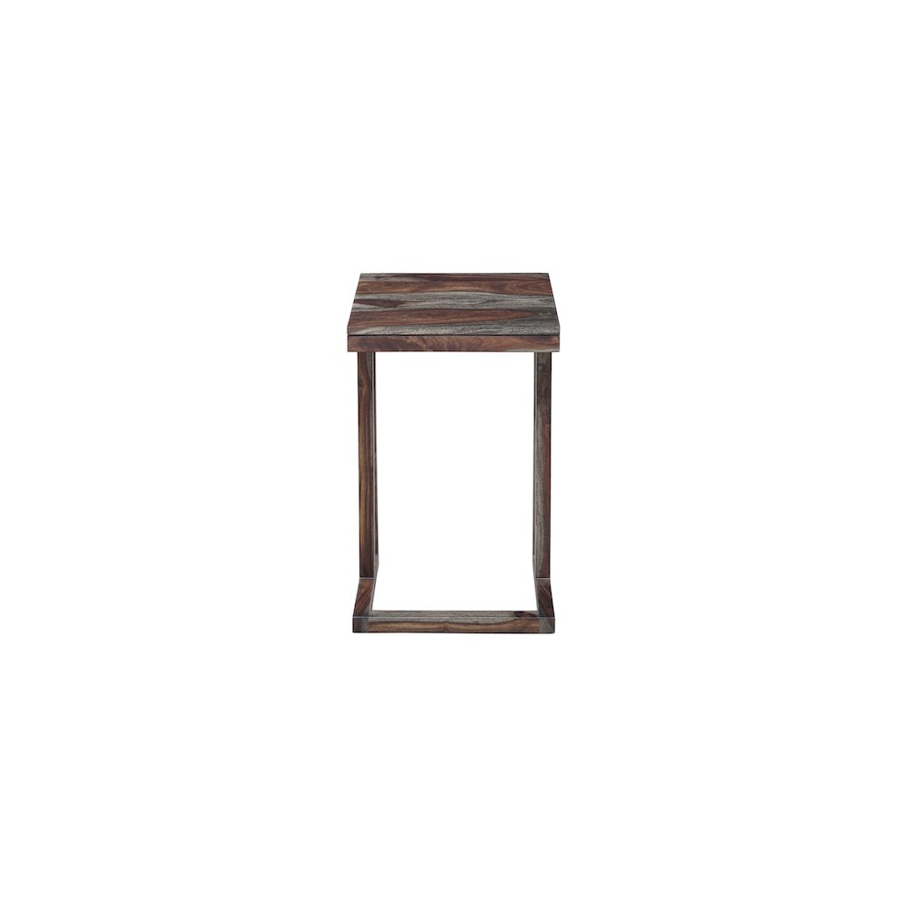 Porter Designs Fall River Solid Sheesham Wood End Table, Gray (Set of 2). Picture 6