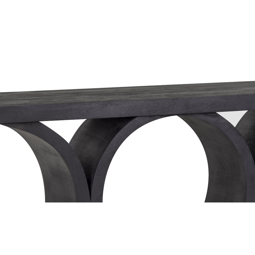Brockton Solid Mango Wood Console Table, Black. Picture 6