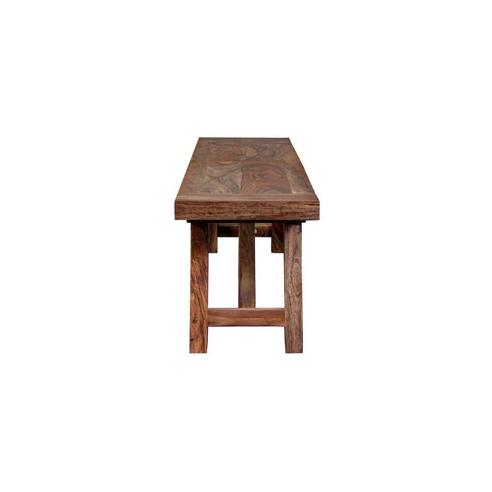 Porter Designs Kalispell Solid Sheesham Wood Dining Bench, Brown. Picture 3