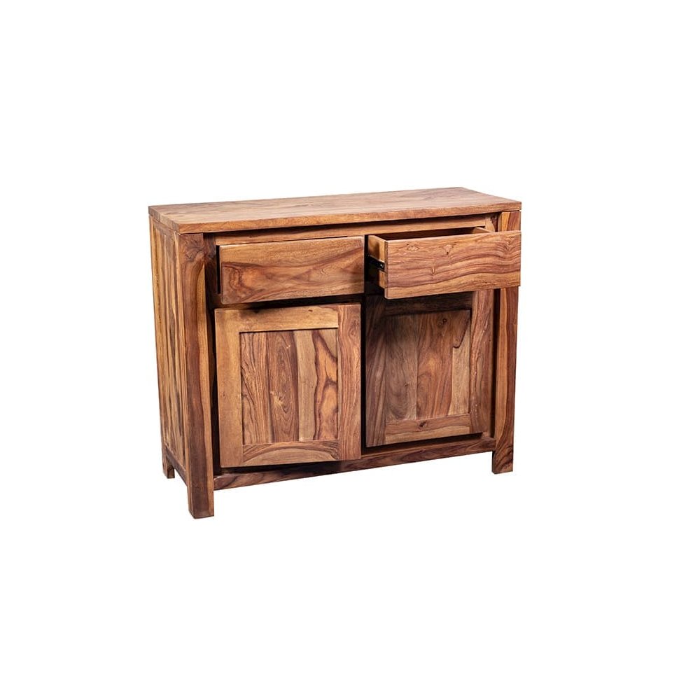 Porter Designs Urban Solid Sheesham Wood 2 Drawer Sideboard, Natural. Picture 5