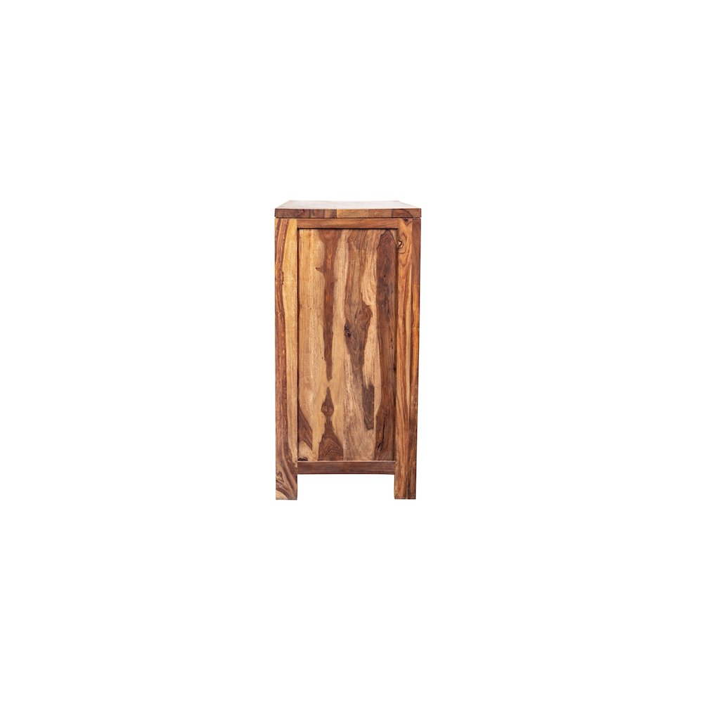 Porter Designs Urban Solid Sheesham Wood 2 Drawer Sideboard, Natural. Picture 3