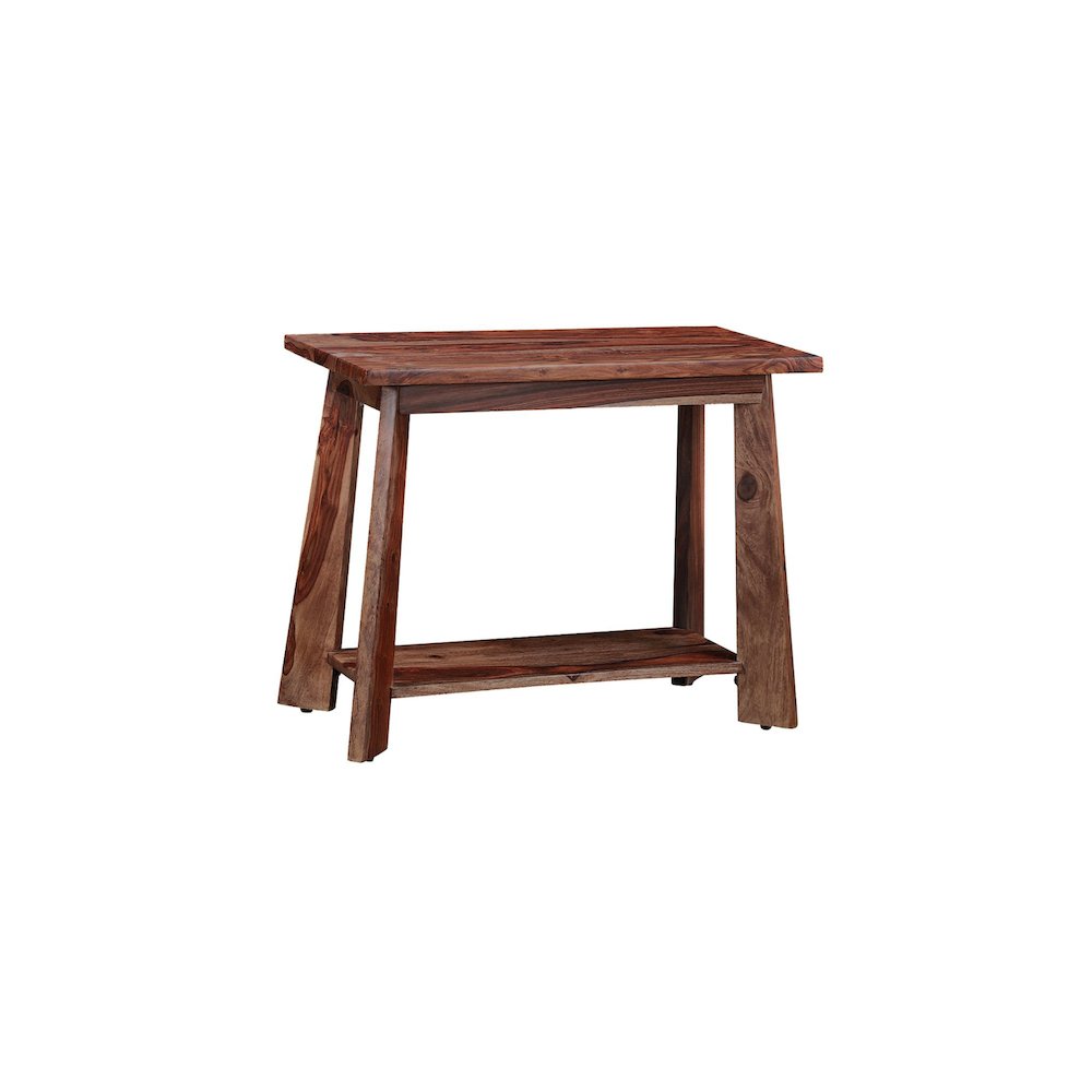 Porter Designs Kalispell Solid Sheesham Wood End Table, Natural. Picture 1