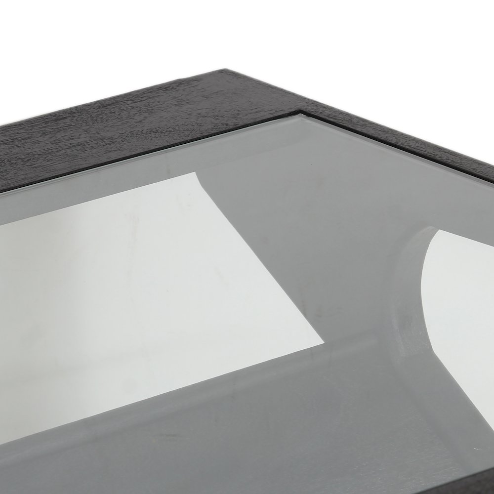 Canberra Solid Mango Wood Coffee Table, Black. Picture 6