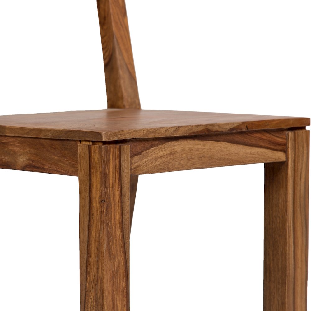 Urban Solid Sheesham Wood 24" Counter Height Dining Chair, Natural (Set of 2). Picture 9