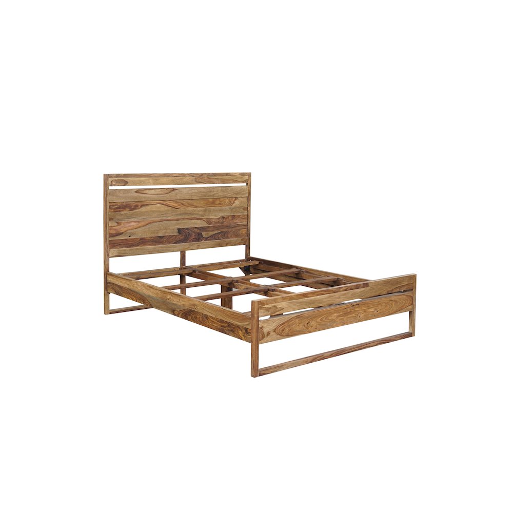 Porter Designs Urban Solid Sheesham Wood Queen Bed, Natural. Picture 7