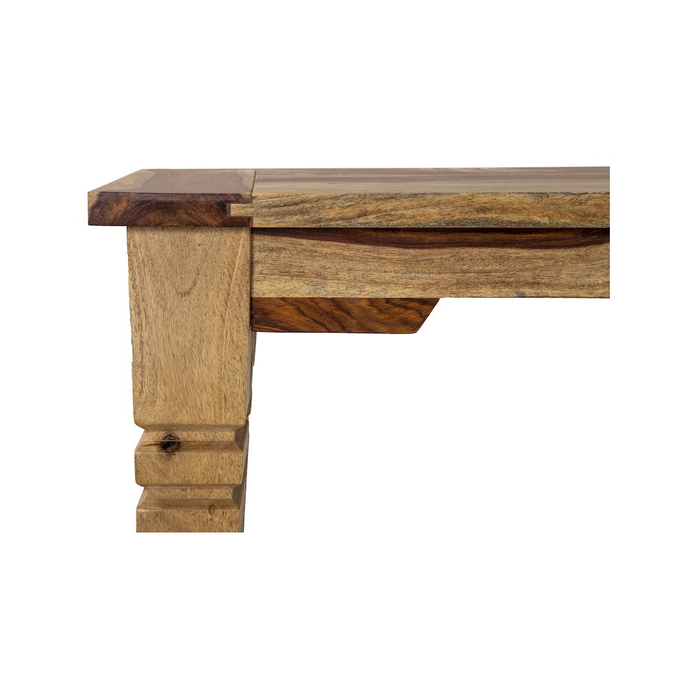 Porter Designs Taos Solid Sheesham Wood Dining Bench, Natural. Picture 11